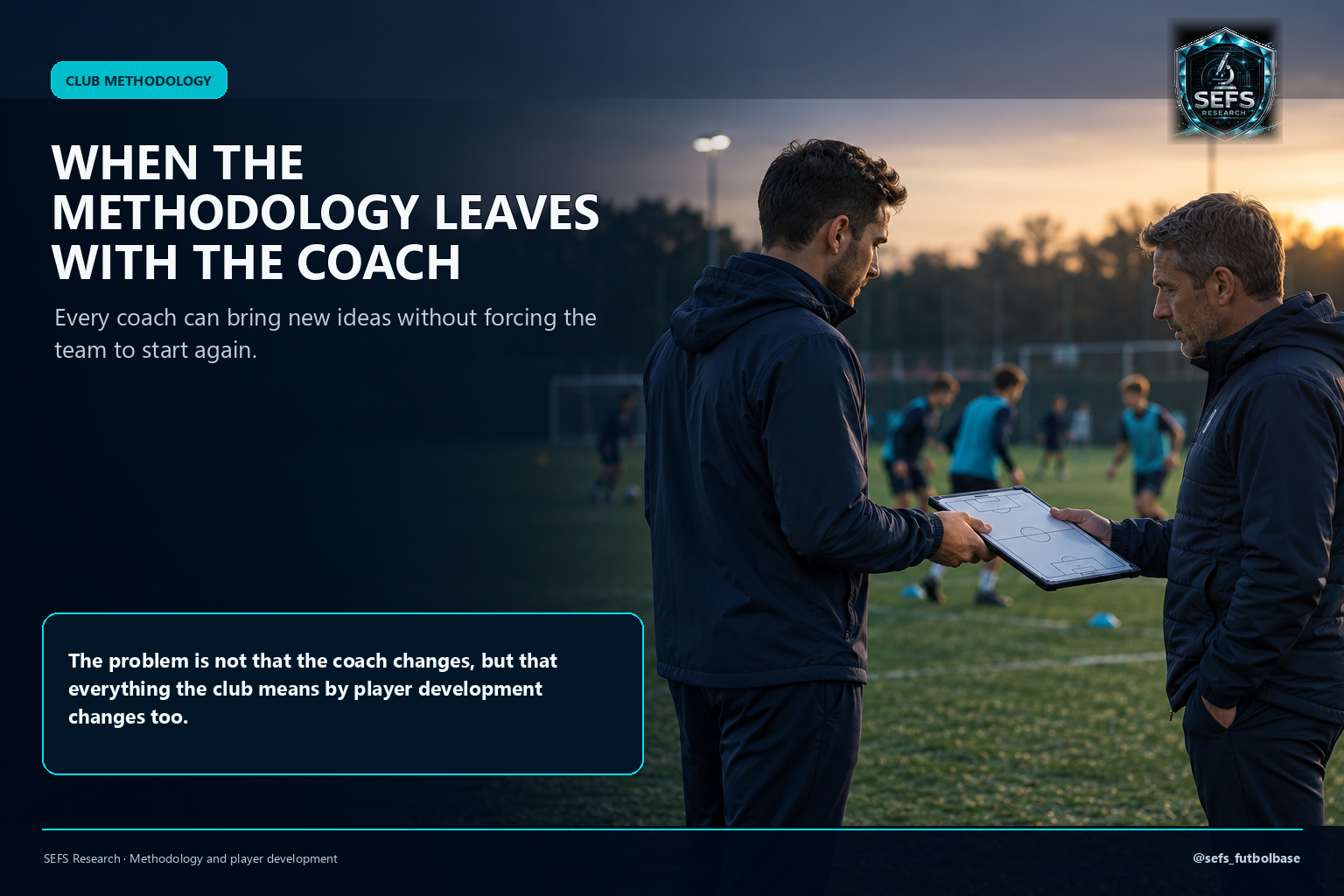 When the methodology leaves with the coach: the problem is not that the coach changes, but that everything the club means by player development changes too
