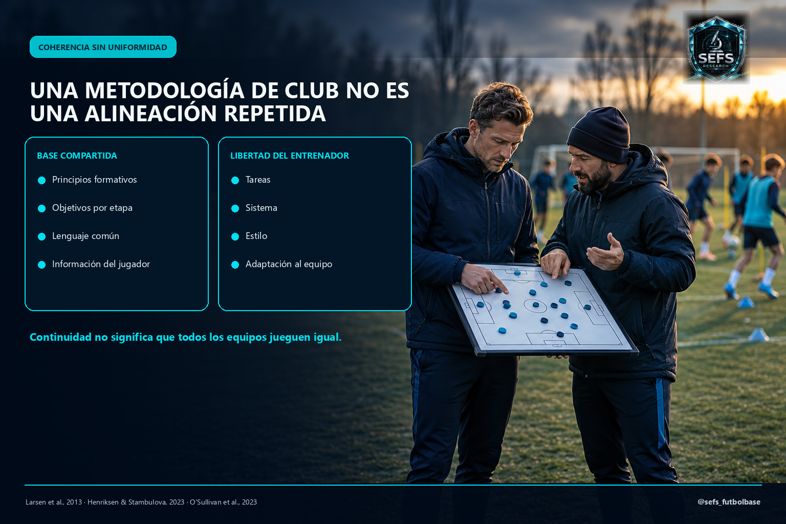 Una metodología de club no es una alineación repetida: base compartida y libertad del entrenador