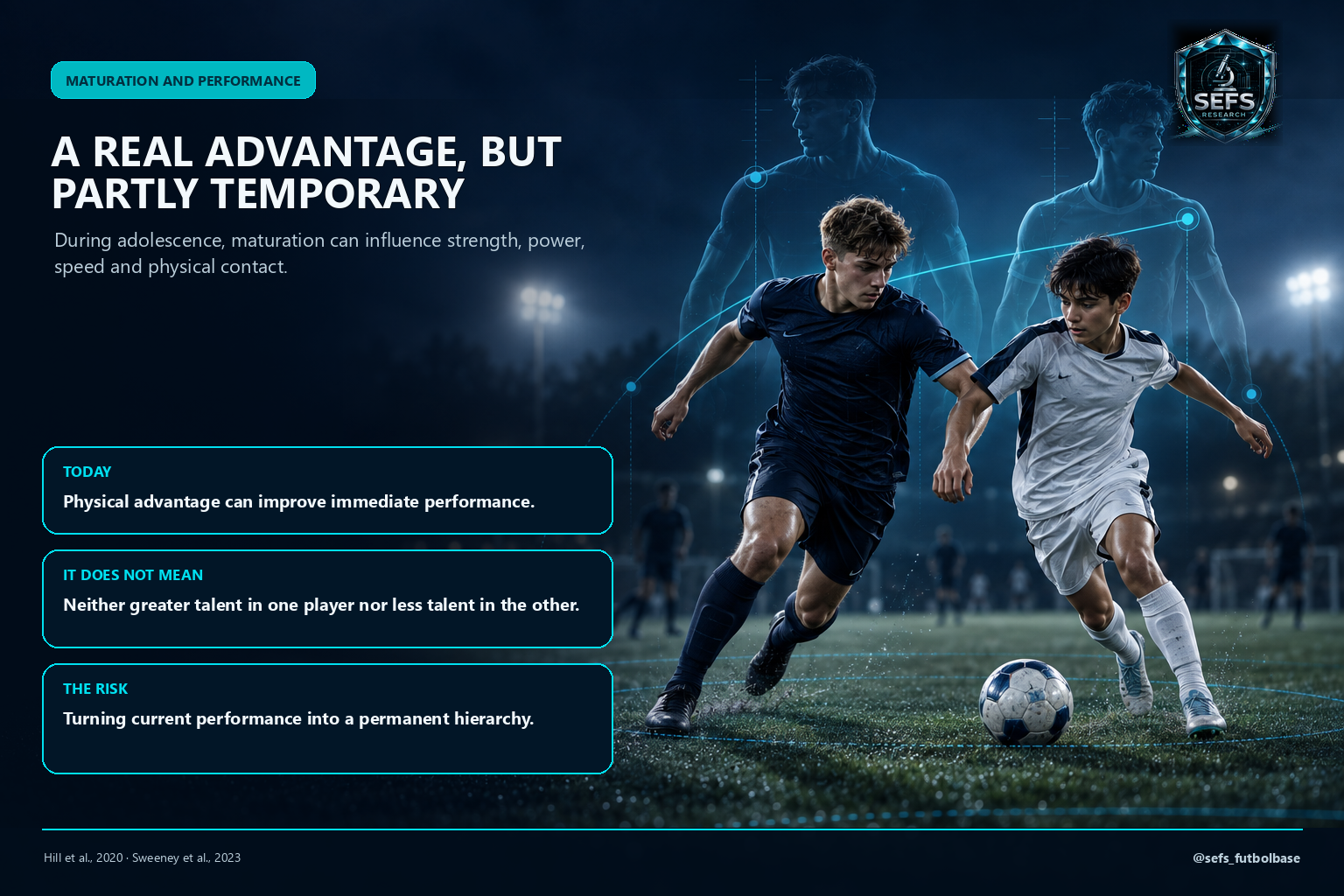 A real advantage, but partly temporary: physical advantage does not mean greater talent; the risk is turning current performance into a permanent hierarchy