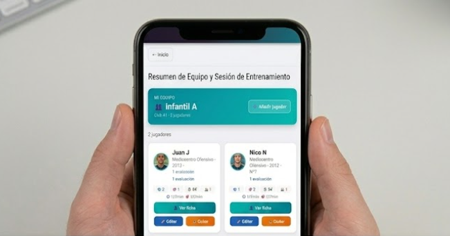 Gestión del equipo de fútbol base desde el móvil con SEFS